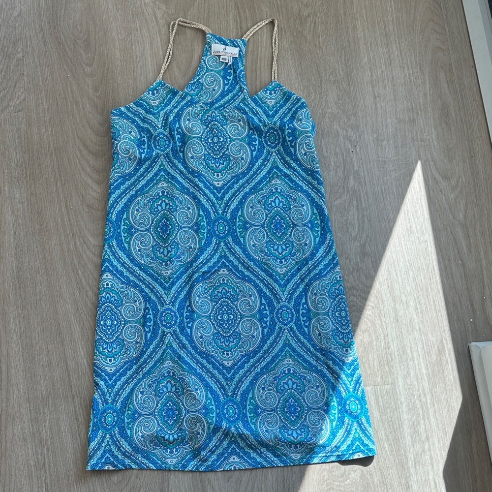 Jude Connally Turquoise Paisley Dress